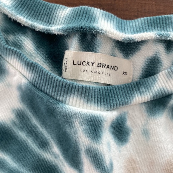LUCKY BRAND Tie Dye cropped drawstring sweatshirt XS (New w/out tags) - Picture 2 of 12